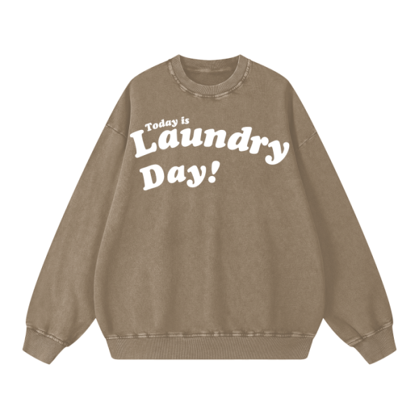 Laundry Day Acid Wash Oversize Crew - Image 3